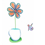 dessin d'une fleur dans une vase